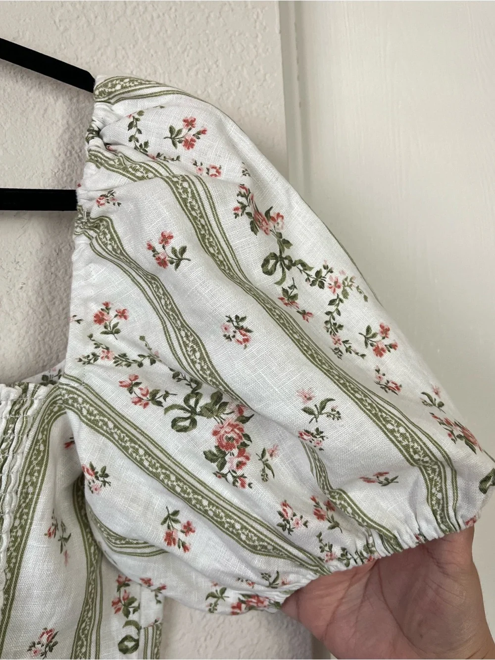 Reformation Arancini Puff Sleeve Top Heath Floral Renaissance Milkmaid Peasant